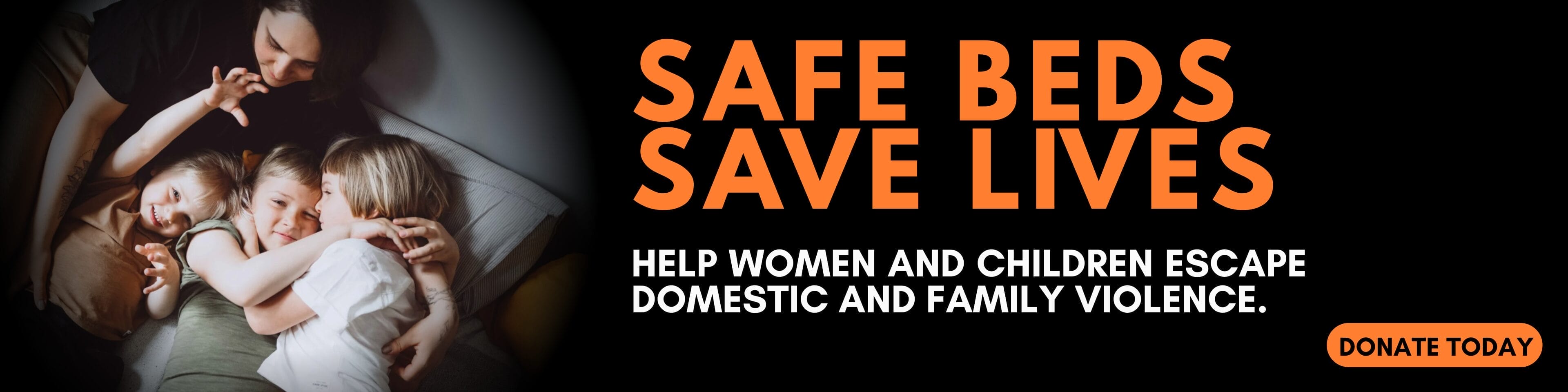 Image promoting the Women's Community Shelters campaign, emphasizing that safe beds save lives for vulnerable women.