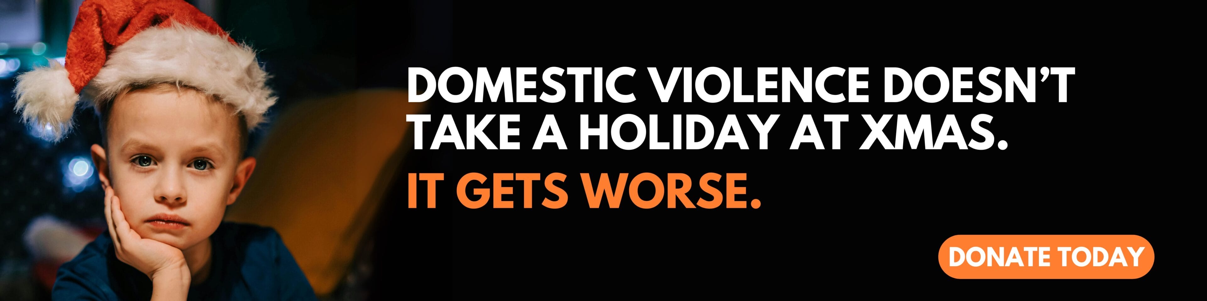 Women's Community Shelter's 2025 Christmas campaign image emphasising that domestic violence increases during the holiday season.
